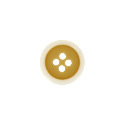 Bouton bicolore 15 mm - Beige/Blanc