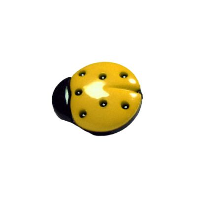 Bouton coccinelle 15 mm - Jaune