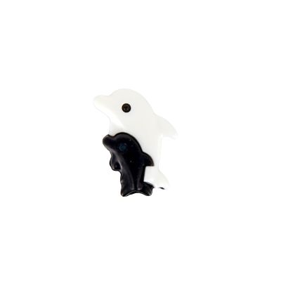 Bouton dauphin 18 mm - Noir