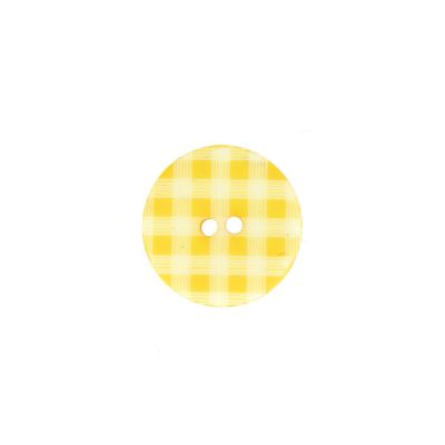 Bouton façon vichy 12 mm - Jaune