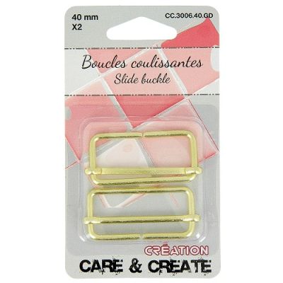 Boucle coulissante 40 mm Or  x2 - Care &amp; create