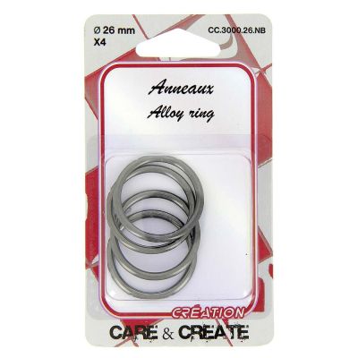 Anneaux ronds Care &amp; Create Gris métal 26 mm x4