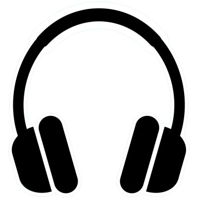 Sticker textile thermo-adhésif  7x7 cm - Casque audio 