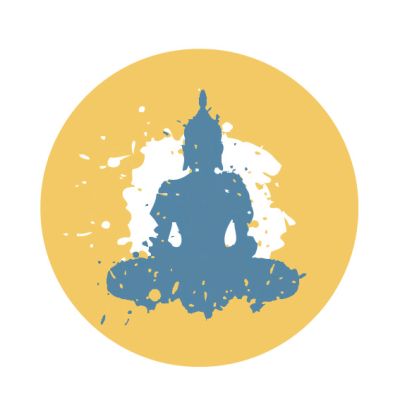 Sticker textile thermo-adhésif  7x7 cm - Boudha 