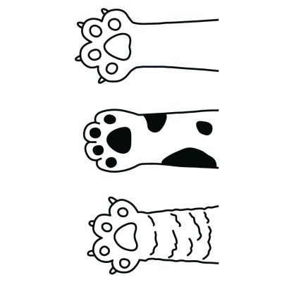 Sticker textile thermo-adhésif  9x15 cm - Pattes d&#039;animaux 