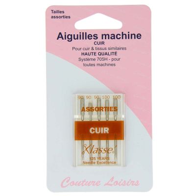 Aiguilles spéciales Cuir pour machine à coudre n° 90 à 100 x5