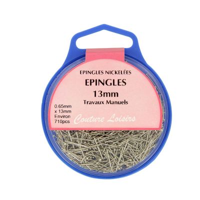 Epingles nickelées 13 mm - Environ 710 épingles