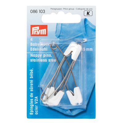 Epingles de sûreté bébé Prym blanches en acier inoxydable