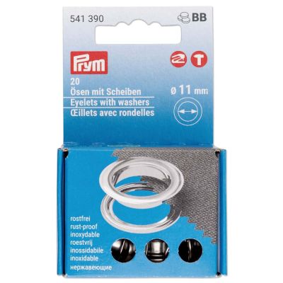 Boîte d&#039;oeillets avec rondelles Prym Argenté - 2 Tailles