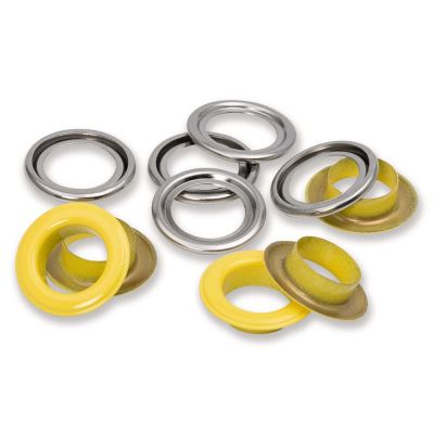 Boîte d&#039;oeillets avec rondelles Prym Jaune - 2 Tailles