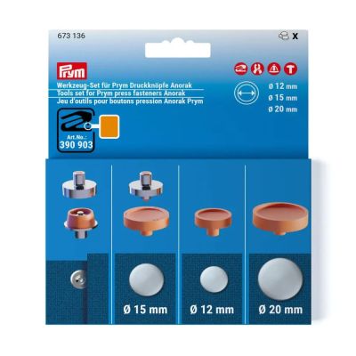 Jeu d&#039;outils boutons pression Prym Anorak - 12, 15 et 20 mm