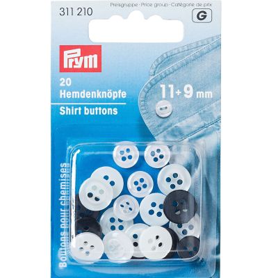 Boutons de chemise Prym imitation nacre - 11 + 9 mm