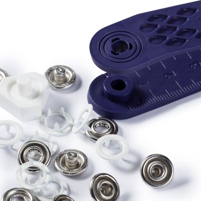 Boutons pression jersey 10mm avec outil Prym Blanc