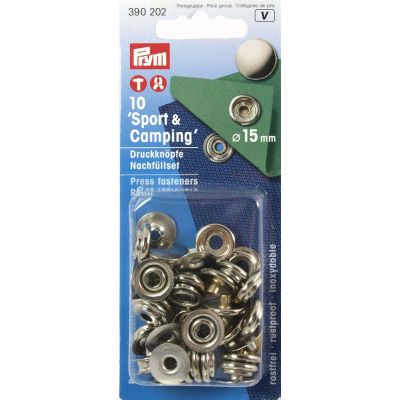 Recharge boutons pression sport et camping Prym argent - 15 mm