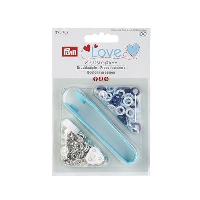 Boutons pression Jersey 8 mm Prym Love - Bleu