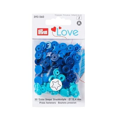 Boutons pression Prym Colors Snaps Love étoile bleu - Sachet 30 boutons