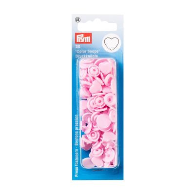 Prym 30 Boutons pression Color Snaps Coeurs Rose