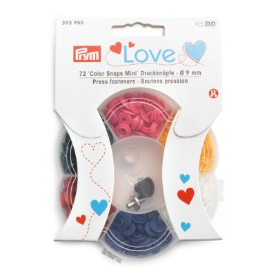Boutons pression Color Snaps Mini Prym avec outils de pose - 6 couleurs - 70 pièces