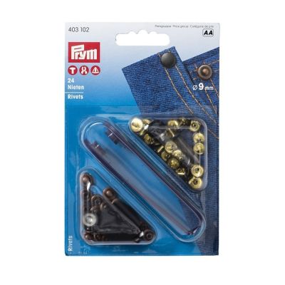 Rivets laiton utilisables des deux côtés 9mm Prym cuivre antique/bruni