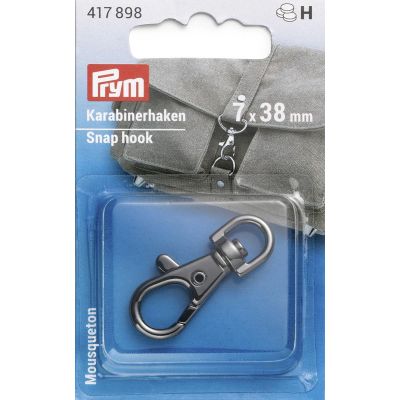 Mousqueton métal Prym 7 x 38 mm - Bruni brillant
