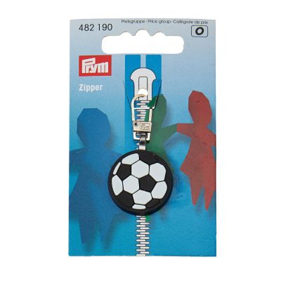 Tirette pour fermeture éclair Prym Enfants Football noir/blanc
