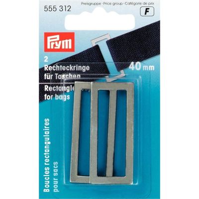 Boucles rectangulaires pour sacs Prym  40 mm - Argent antique