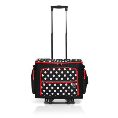Valise roulante pour machine à coudre à Pois noir/blanc Prym
