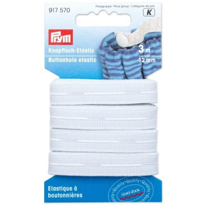 Elastique à boutonnières Prym 12 mm - Blanc