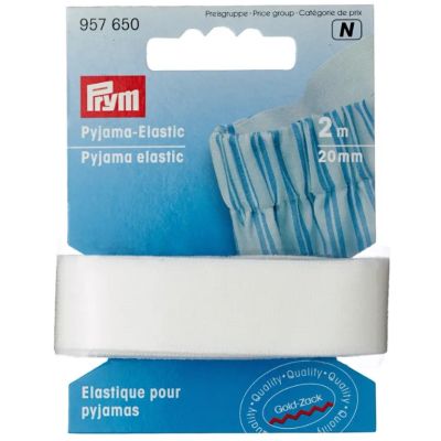 Ruban élastique pour pyjamas Prym 20 mm - Blanc