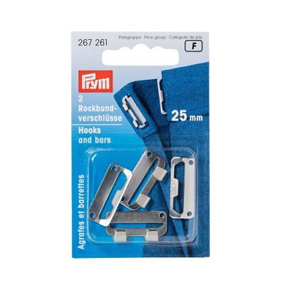 Agrafes et barrettes plates pour jupes à coudre acier Prym Argent - 3 tailles