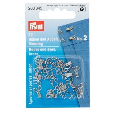 Agrafes et portes en laiton Prym Argent - 3 tailles