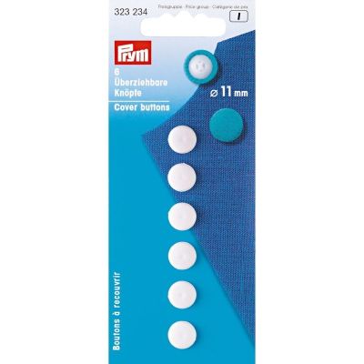 Boutons à recouvrir en plastique Prym Blanc - 6 tailles