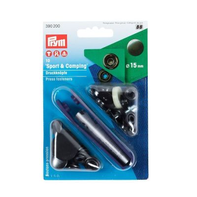 Boutons pression Sport &amp; Camping 15 mm Bruni avec outil Prym