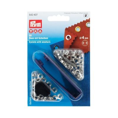 Oeillets de couture avec rondelle en laiton avec outil Prym Argent - 10 tailles