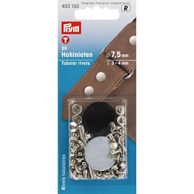 Rivets tubulaires laiton Prym Argent - 6 tailles