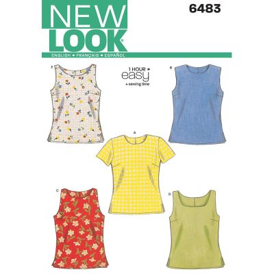 Patron New Look 6483 T-shirt &amp; Débardeur 