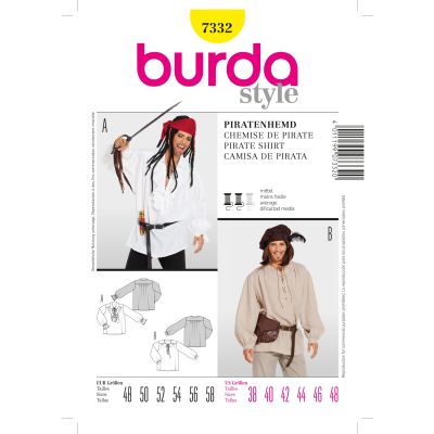 Patron Burda 7332 Chemise de pirate