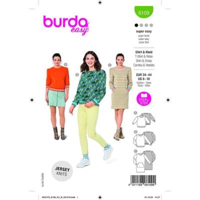 Patron Burda 6109 T-shirt &amp; Robe