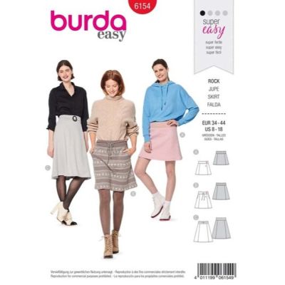 Patron Burda 6154 Jupe