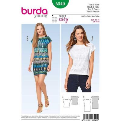 Patron Burda 6540 Haut &amp; Robe