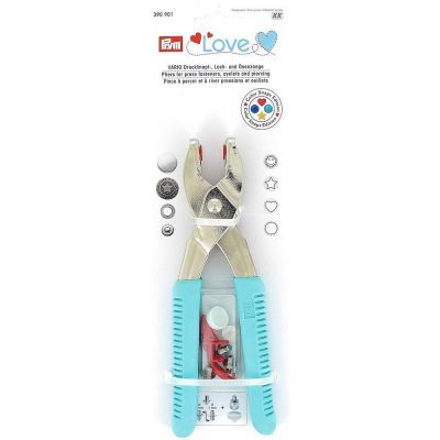 Pince Prym Vario Love Turquoise avec outil de pose