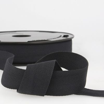 Sergé Coton 14 mm Noir x1m