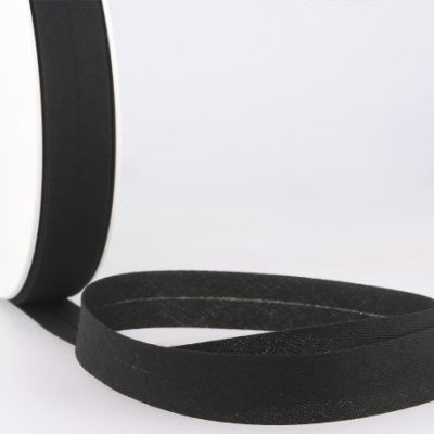 Biais replié tout textile 27 mm Noir x1m