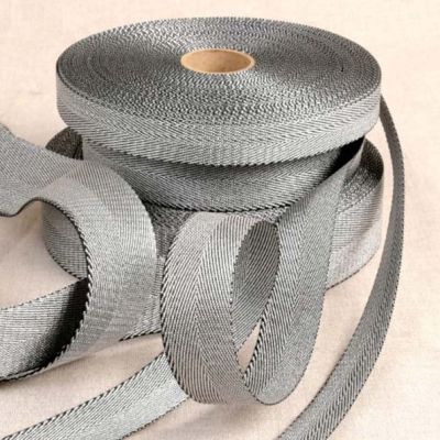 Sangle métallique 30 mm Argent et noir x1m