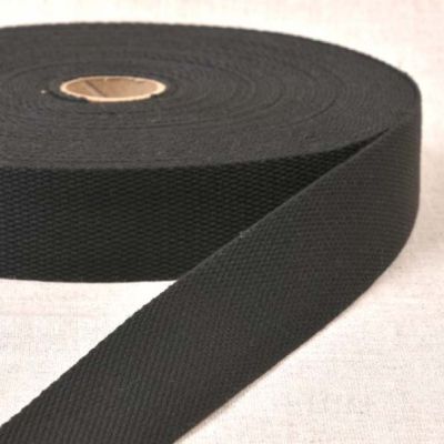 Sangle Polyester aspect Coton 30 mm Noir x1m