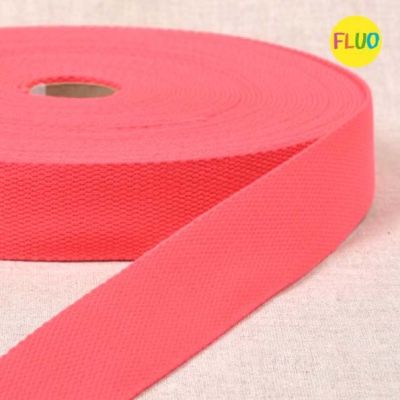 Sangle Polyester aspect Coton 30 mm Rose fluo x1m
