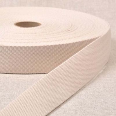 Sangle Polyester aspect Coton 30 mm Ecru x1m