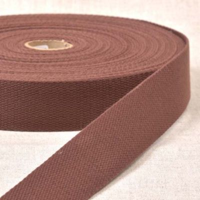 Sangle Polyester aspect Coton 30 mm Marron foncé x1m