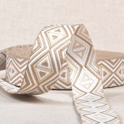 Sangle pour sac 38 mm Losanges Beige x1m