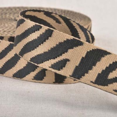 Sangle Polyester aspect Coton 38 mm Zébré Beige